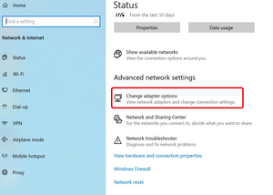 Change adapter options Change adapter options