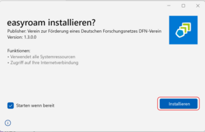 Auf installieren klicken