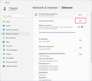 Network Settings Window - Screenshot © HTW Berlin Network Settings Window