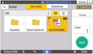 Drucken von USB Drucken von USB