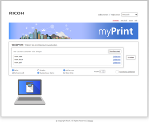 myPrint Webseite myPrint Webseite