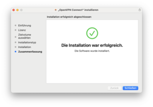 OpenVPN Setup Bestätigung zur erfolgreichen Installation - Screenshot © HTW Berlin OpenVPN Setup Bestätigung zur erfolgreichen Installation