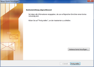 Fertigstellendialog