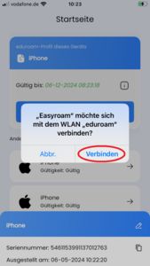Screenshot © HTW Berlin auf "Verbinden" klicken