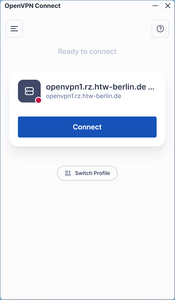 OpenVPN window with HTW profile - Screenshot © HTW Berlin OpenVPN window with HTW profile