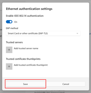 Network Settings Window with Method Selection - Screenshot © HTW Berlin Network Settings Window with Method Selection