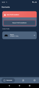 Screenshot © HTW Berlin Neues Profil installieren