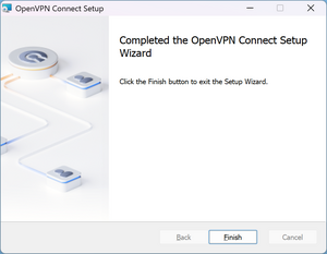 Setup Window of OpenVPN Completion - Screenshot © HTW Berlin Setup Window of OpenVPN Completion