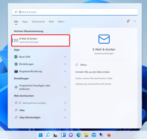E-Mail & Konten öffnen E-Mail & Konten öffnen