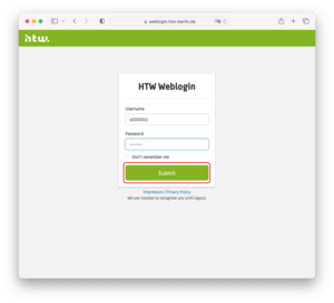 Log in with HTW account