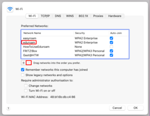 Window with known Wi-Fi - Screenshot © HTW Berlin Window with known Wi-Fi - Screenshot © HTW Berlin
