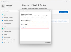 Internet-E-Mail auswählen Internet-E-Mail auswählen