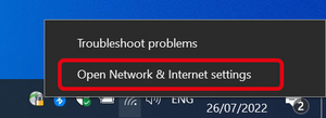 Open Network & Internet settings Open Network & Internet settings