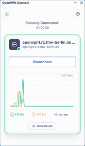 OpenVPN Successfully Connected - Screenshot © HTW Berlin OpenVPN Successfully Connected