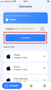 Screenshot © HTW Berlin Easyroam App starten