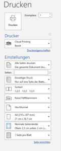 Drucker auswaehlen