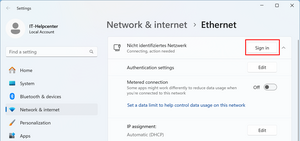 Network Settings Window - Screenshot © HTW Berlin Network Settings Window