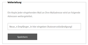 Weiterleitung als Studierende_r oder Lehrbeauftragte_r - Screenshot © HTW Berlin Weiterleitungseingabefeld