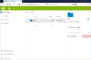 Nextcloud Link teilen aktivieren