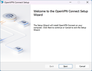 Setup Window of OpenVPN - Screenshot © HTW Berlin Setup Window of OpenVPN