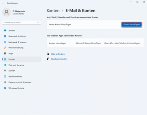 Konto hinzufügen Konto hinzufügen