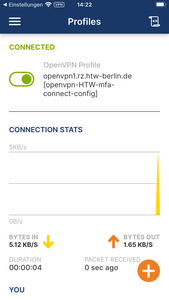 OpenVPN Successfully Connected - Screenshot © HTW Berlin OpenVPN Successfully Connected