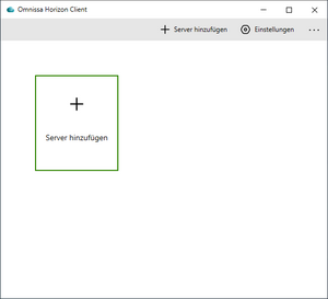 VDI Startansicht mit dem Button Server Hinzufügen