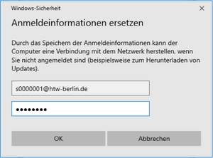 Loginfenster - Screenshot © HTW Berlin Loginfenster