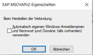 Einstellungen ändern - Screenshot © HTW Berlin EAP-MSCHAPv2 Eigenschaften