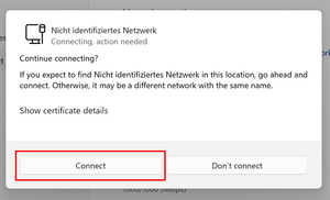 Network Connection Window - Screenshot © HTW Berlin Network Connection Window
