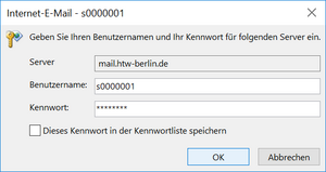 Kennwort eingeben - Screenshot © HTW Berlin Anmeldedialog
