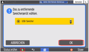 USB Gerät entferenden USB Gerät entfernen