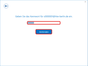 Kennwort eingeben - Screenshot © HTW Berlin Kennworteingabe