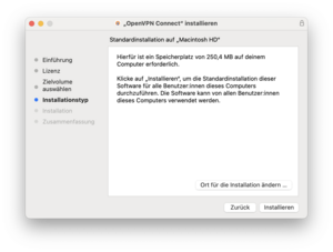 OpenVPN Setup Bestätigung der Installation - Screenshot © HTW Berlin OpenVPN Setup Bestätigung der Installation