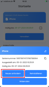 Screenshot © HTW Berlin Neues Zertifikat anfordern